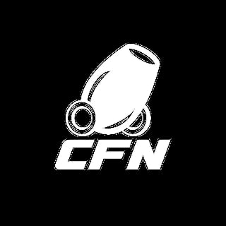 CFN logo featuring a stylized rocket icon above white text on black background