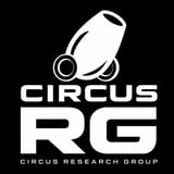 Circus Research Group logo featuring a rocket illustration above RG text on black background